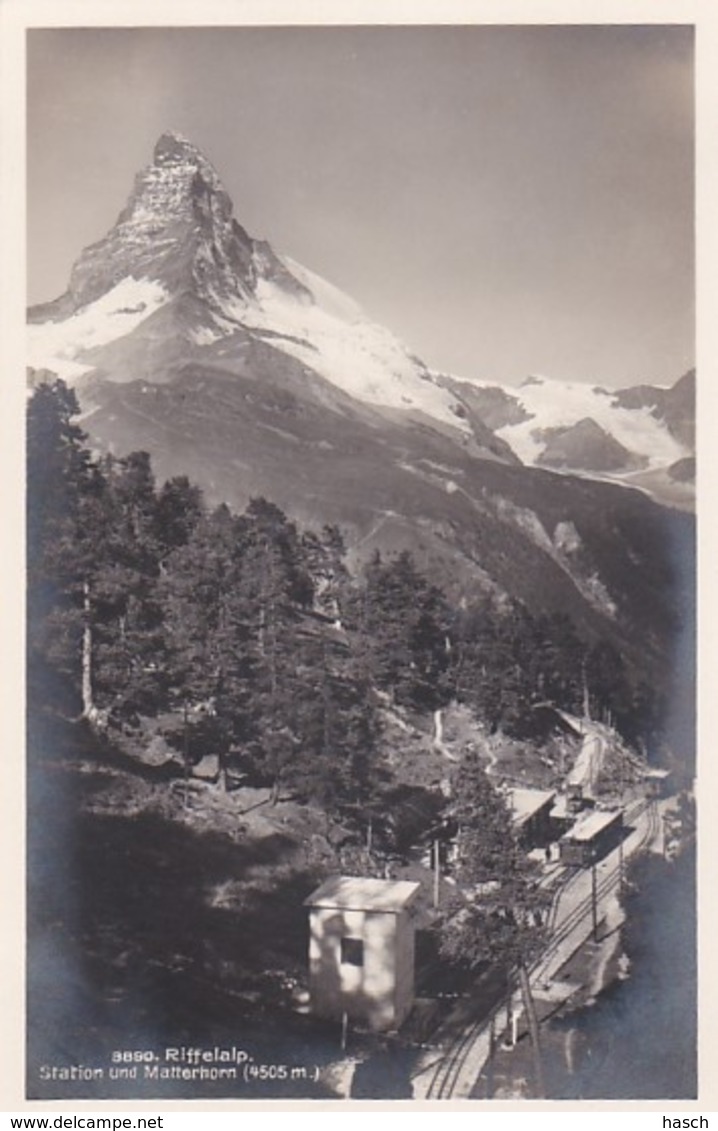 3009101Zwitserland, Riffelalp Station Und Matterhorn 1928(FOTO KAART) - Autres & Non Classés