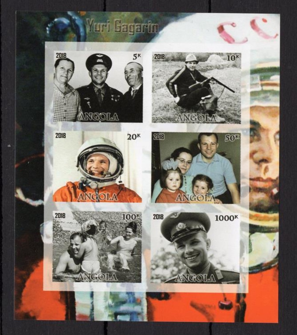 - 1 PC. - Private Release - Not MNH - Yuri Gagarin With His Family - Space - Used - 2018 - Angola - Angola