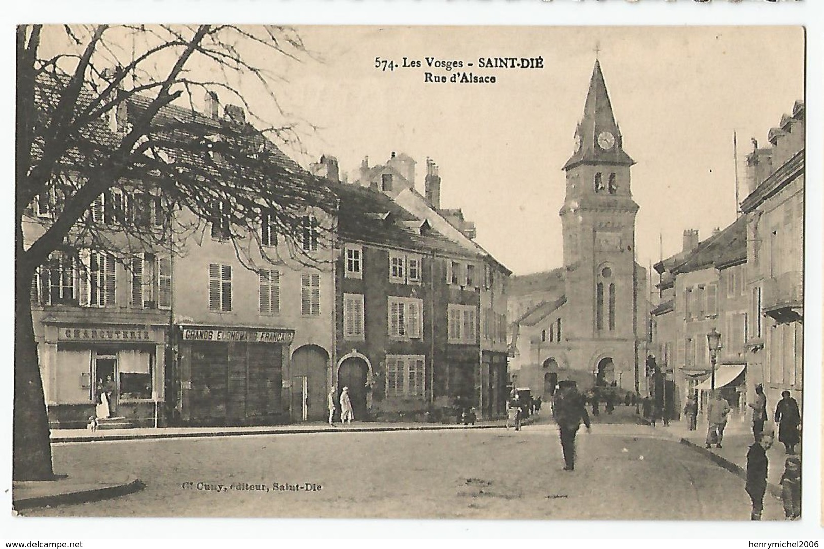 88 Vosges St Dié Rue D'alsace Charcuterie Grands économats Français Ed Cuny N 574 - Saint Die