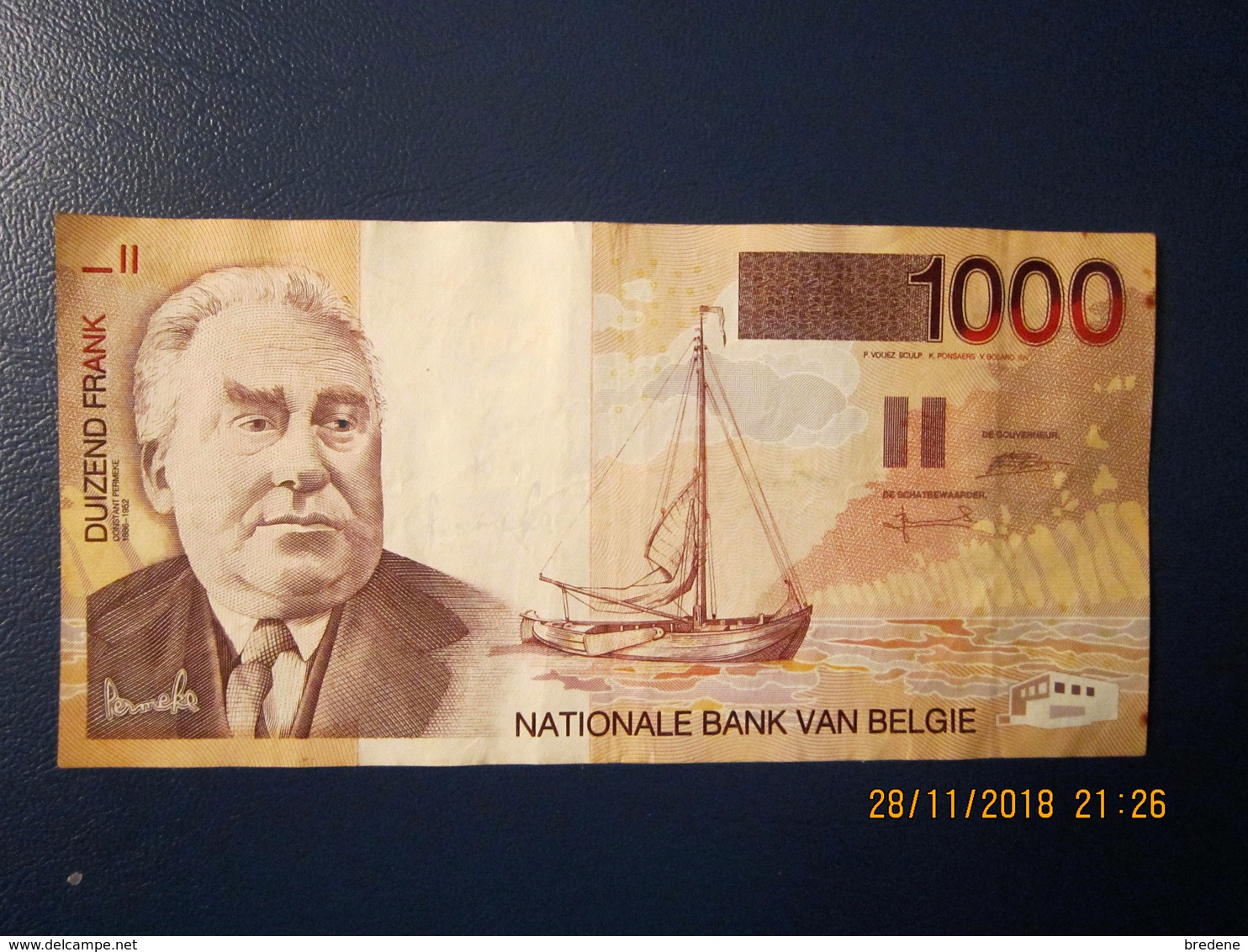 Bankbiljet Belgie 1000 Frank "type Permeke" In Prachtige Staat - 1000 Francs