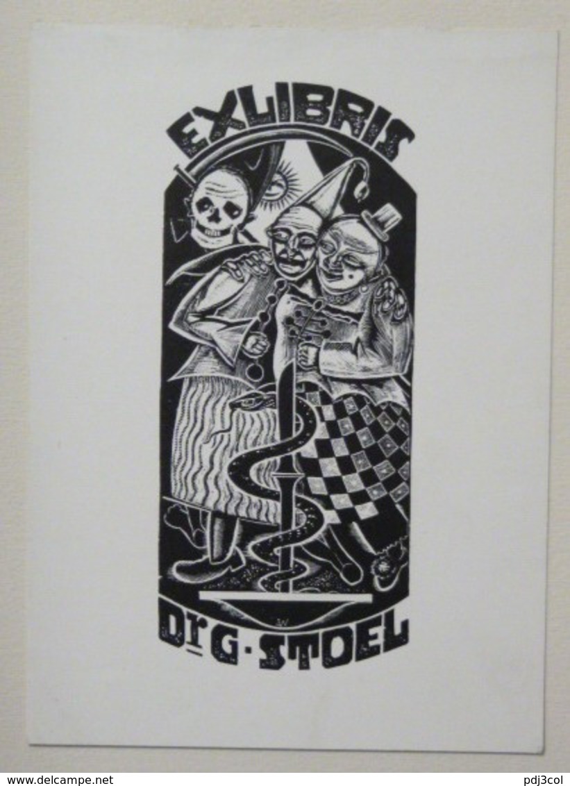 Ex-libris Illustré Belgique XXème - Dr G. STOEL - Ex Libris