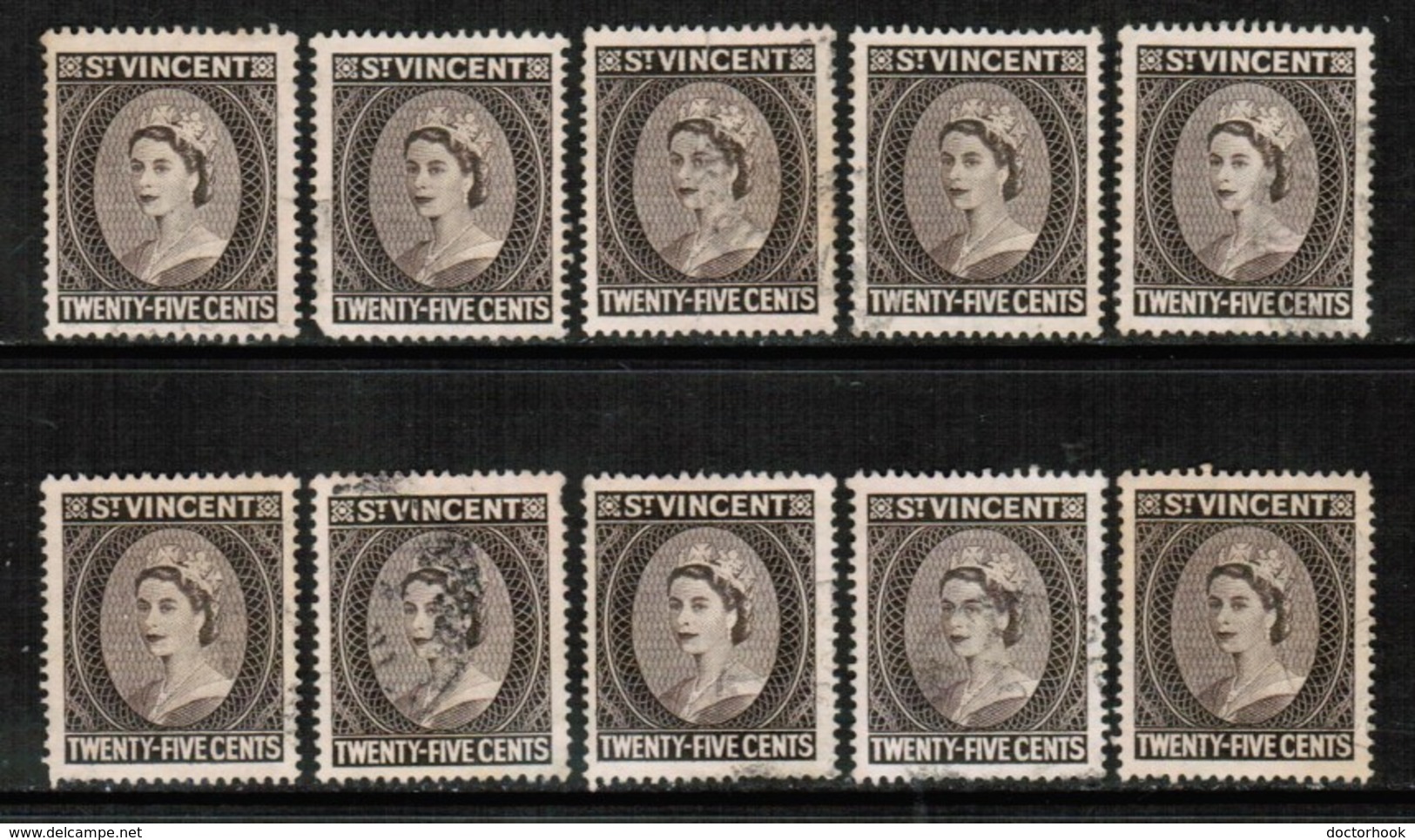 ST.VINCENT  Scott # 194 USED WHOLESALE LOT OF 10 (WH-277) - Vrac (max 999 Timbres)