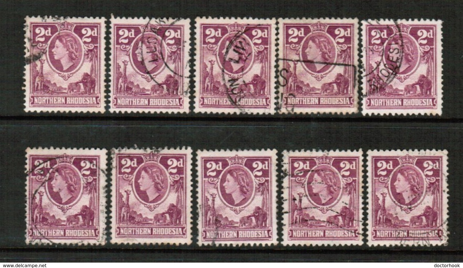 NORTHERN RHODESIA  Scott # 64 USED WHOLESALE LOT OF 10 (WH-281) - Lots & Kiloware (mixtures) - Max. 999 Stamps