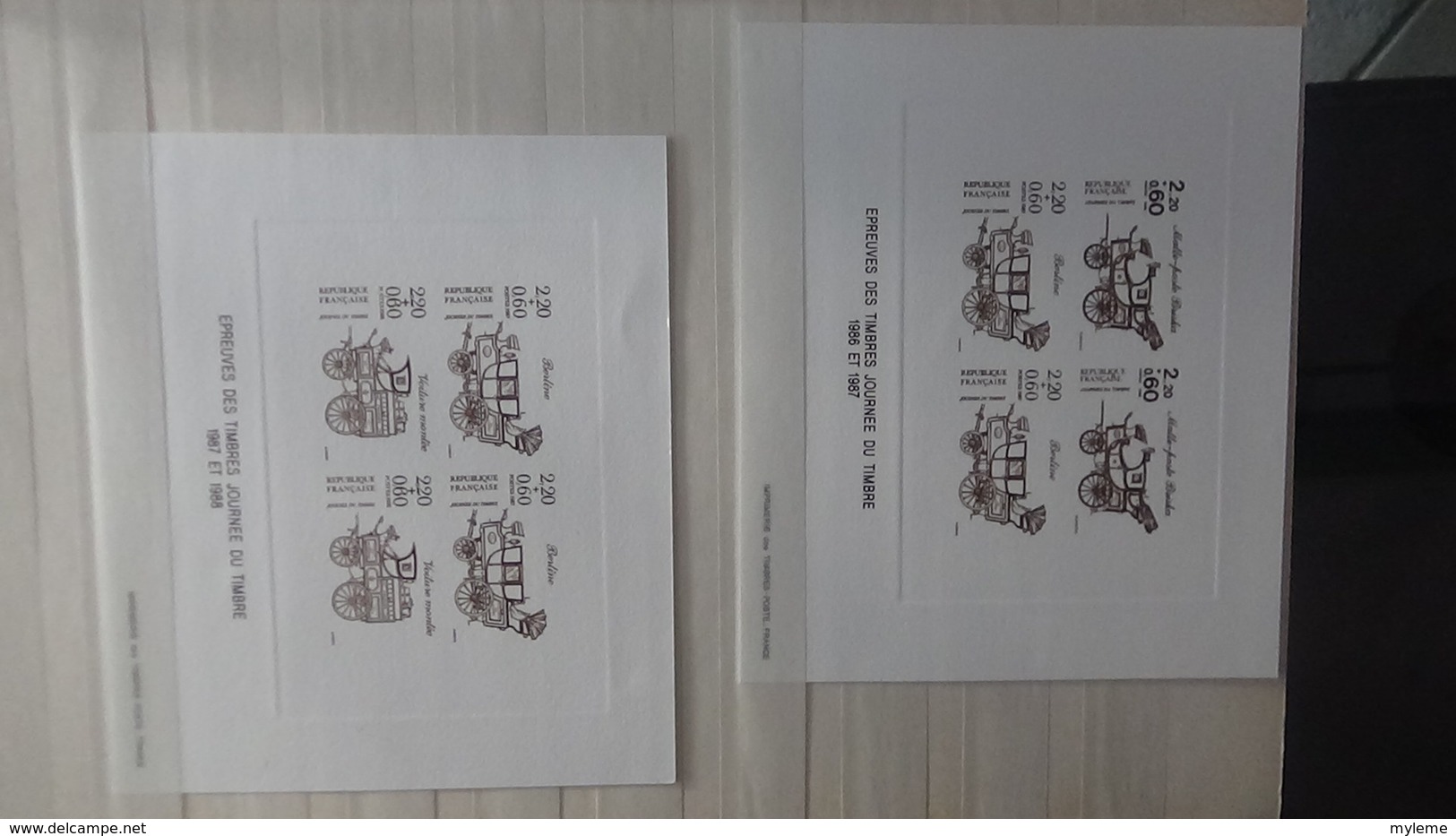 Collection de timbres et blocs de France oblitérés dont épreuves et autres docs philatéliques.