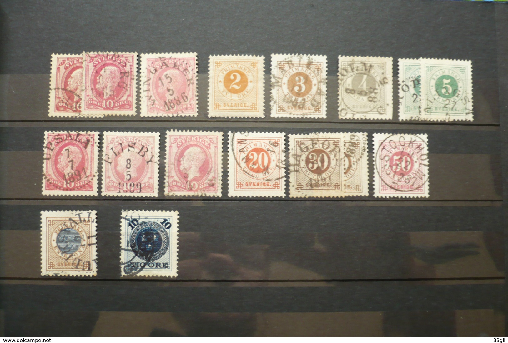 Suede Collection 1885/89 Nuances Oblitérations Upsala Flisby Wingaker Dont N°29 Neuf ..... - Used Stamps