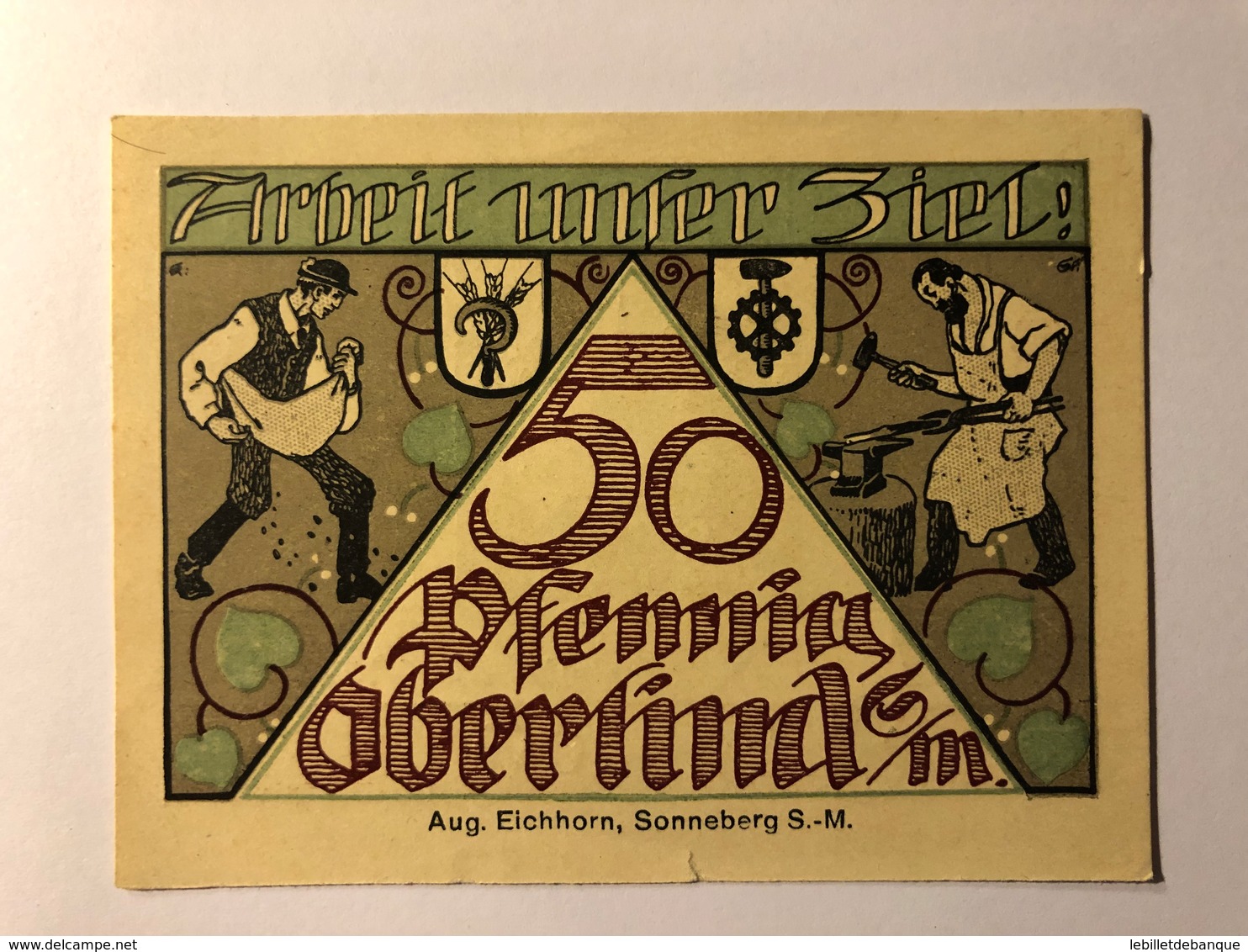 Allemagne Notgeld Oberlind 50 Pfennig - Colecciones