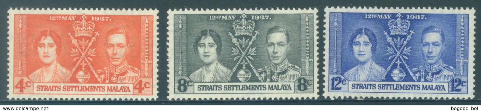 STRAITS SETTLEMENTS - MNH/**  - 1937 - CORONATION -  Yv 220-222 -  Lot 18443 - Straits Settlements