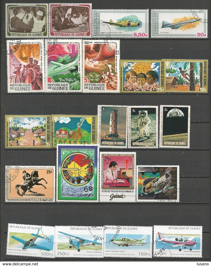 République De Guinée - Lot De Timbres Oblitérés (avec Quelques Neufs) - Collections (sans Albums)