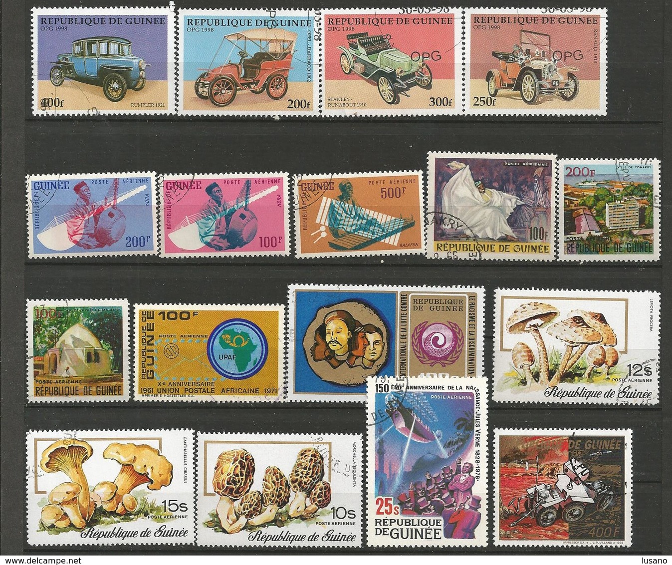 République de guinée - Lot de timbres oblitérés (avec quelques neufs)