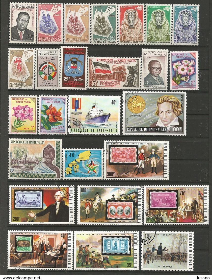 Haute-Volta - Lot De Timbres Oblitérés (avec Quelques Neufs) - Collections (sans Albums)