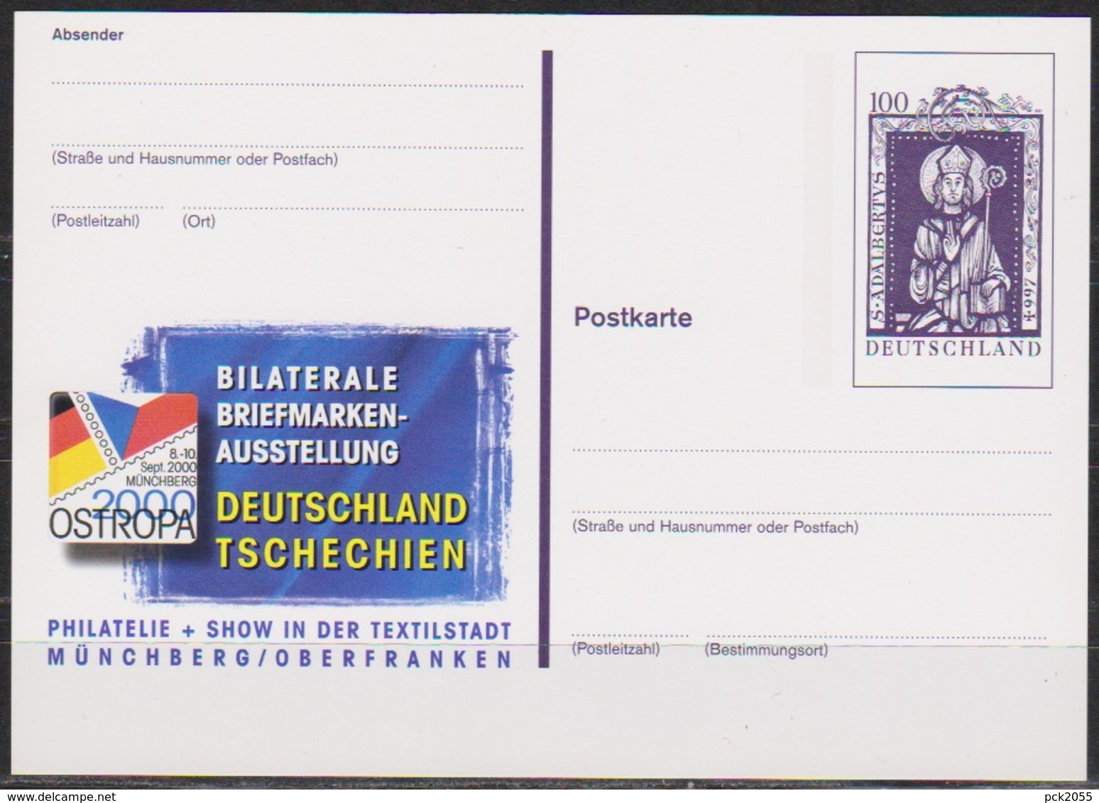 BRD Ganzsache PSo 70 OSTROPA 2000 Münchberg  Ungelaufen ( D 6384 ) Günstige Versandkosten ( - Postkarten - Ungebraucht