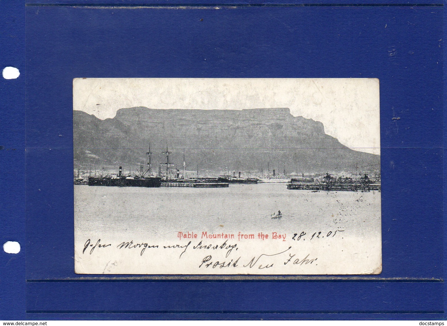 ##(DAN1812)-South Africa (Cape Of Good Hope)- Table Mountain From The Bay-used 1905 To Germany - Ship - Sud Africa