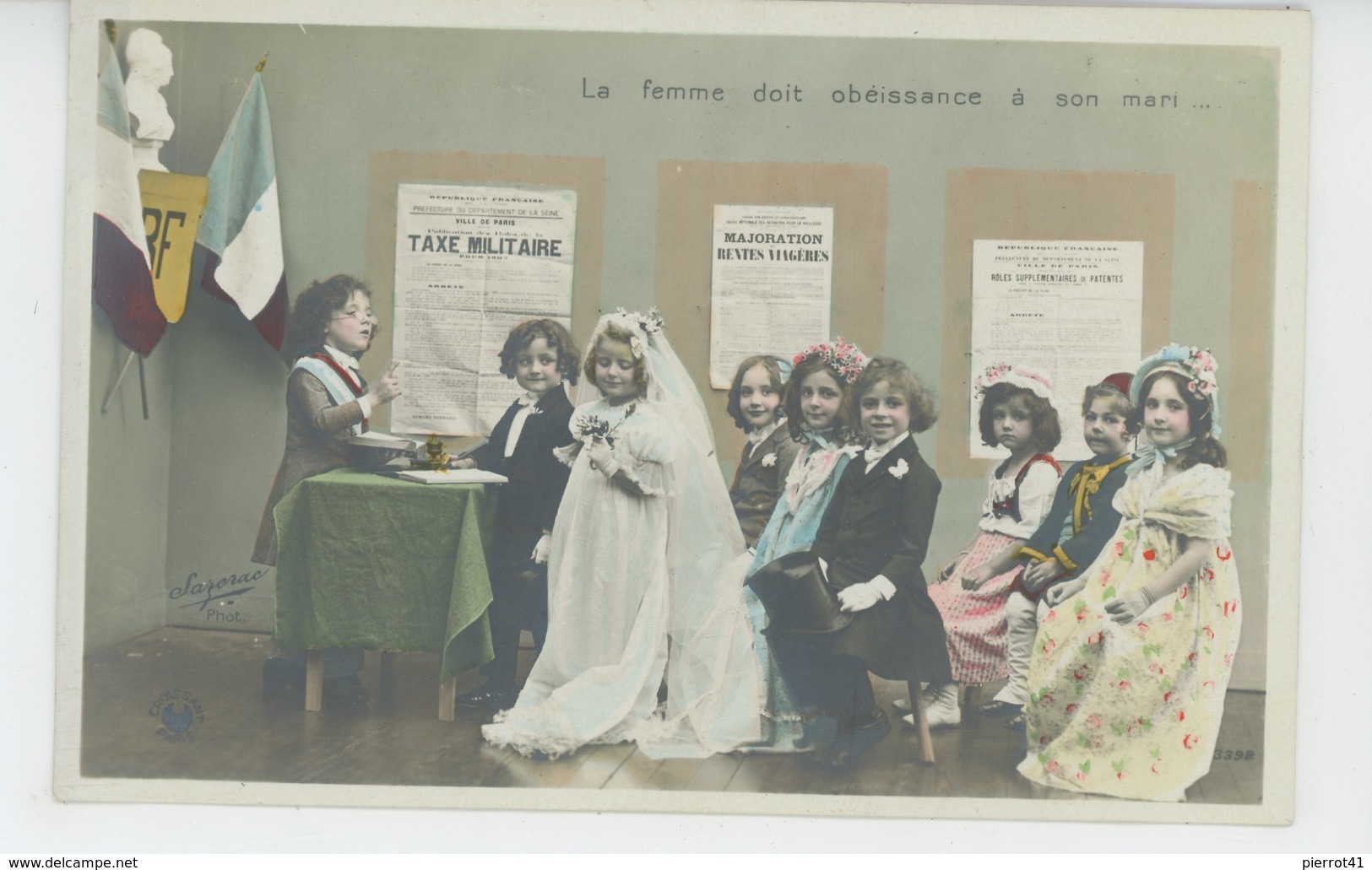 ENFANTS - LITTLE GIRL - MAEDCHEN - Jolie Carte Fantaisie Enfants Cérémonie De Mariage - Abbildungen