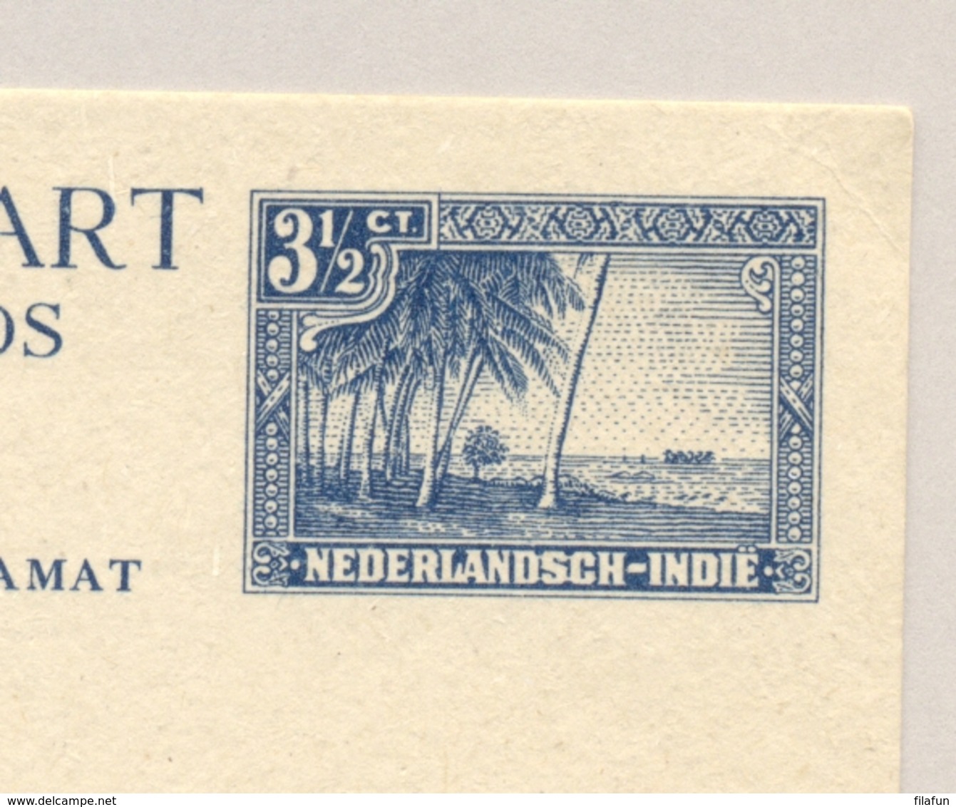 Nederlands Indië - 1946 - 3,5 Cent Strand Met Palmbomen, Briefkaart G75 - Ongebruikt - Nederlands-Indië