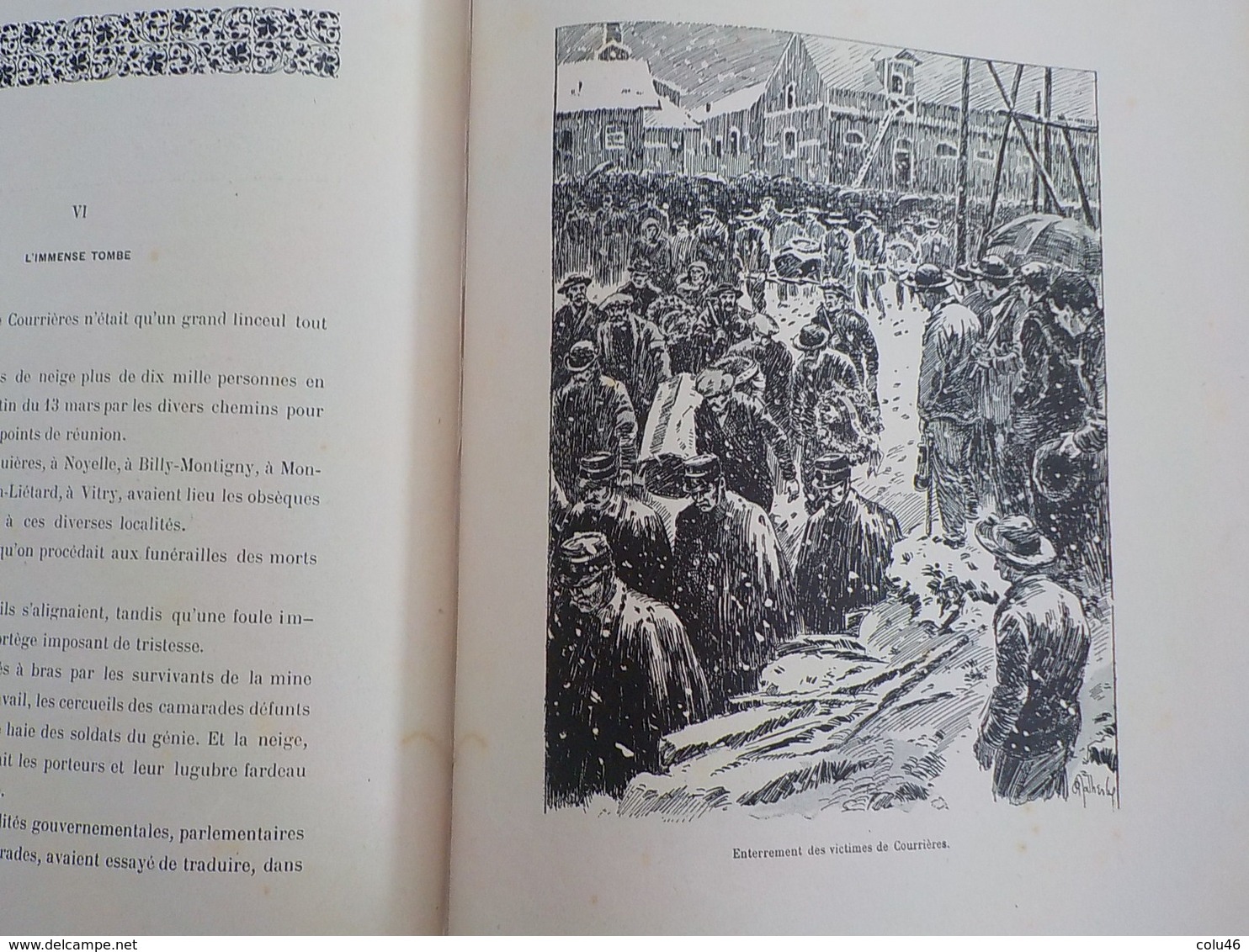 Art Nouveau livre illustré tranches dorées Avec la Volonté de vivre mine mineurs Courrières Serge Barranx