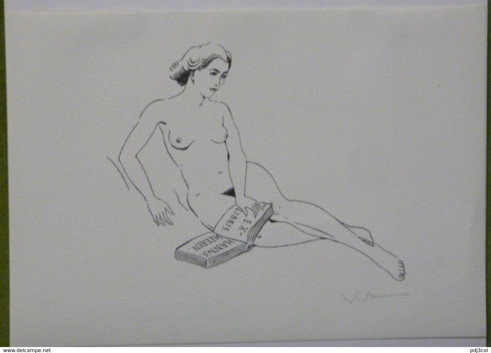 Ex-libris Illustré Belgique XXème - Femme Nue - HANNS HEEREN - Ex Libris