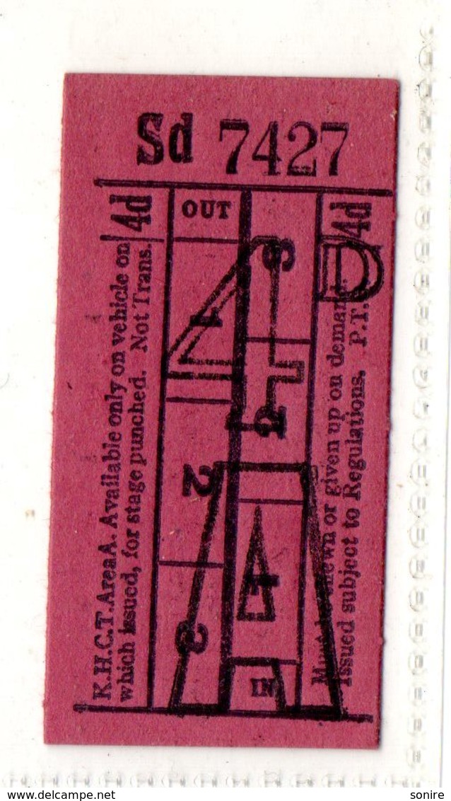 BUS / TRAM TICKETS - K.H.C.T.AREA A - ADVERTISEMENT IN THE BACK - T509 - Altri & Non Classificati