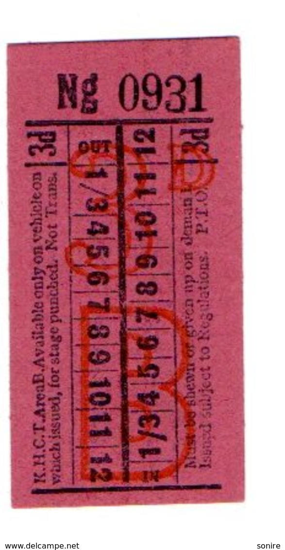 BUS / TRAM TICKETS - K.H.C.T.AREA B - ADVERTISEMENT IN THE BACK - T694 - Altri & Non Classificati