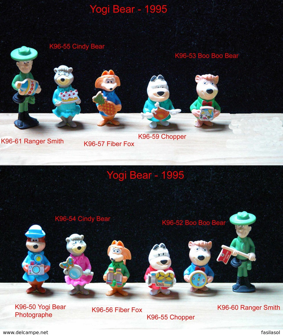 Kinder 1996 : Série YOGI BEAR (11 Figurines) Avec 4 BPZ - Dessins Animés