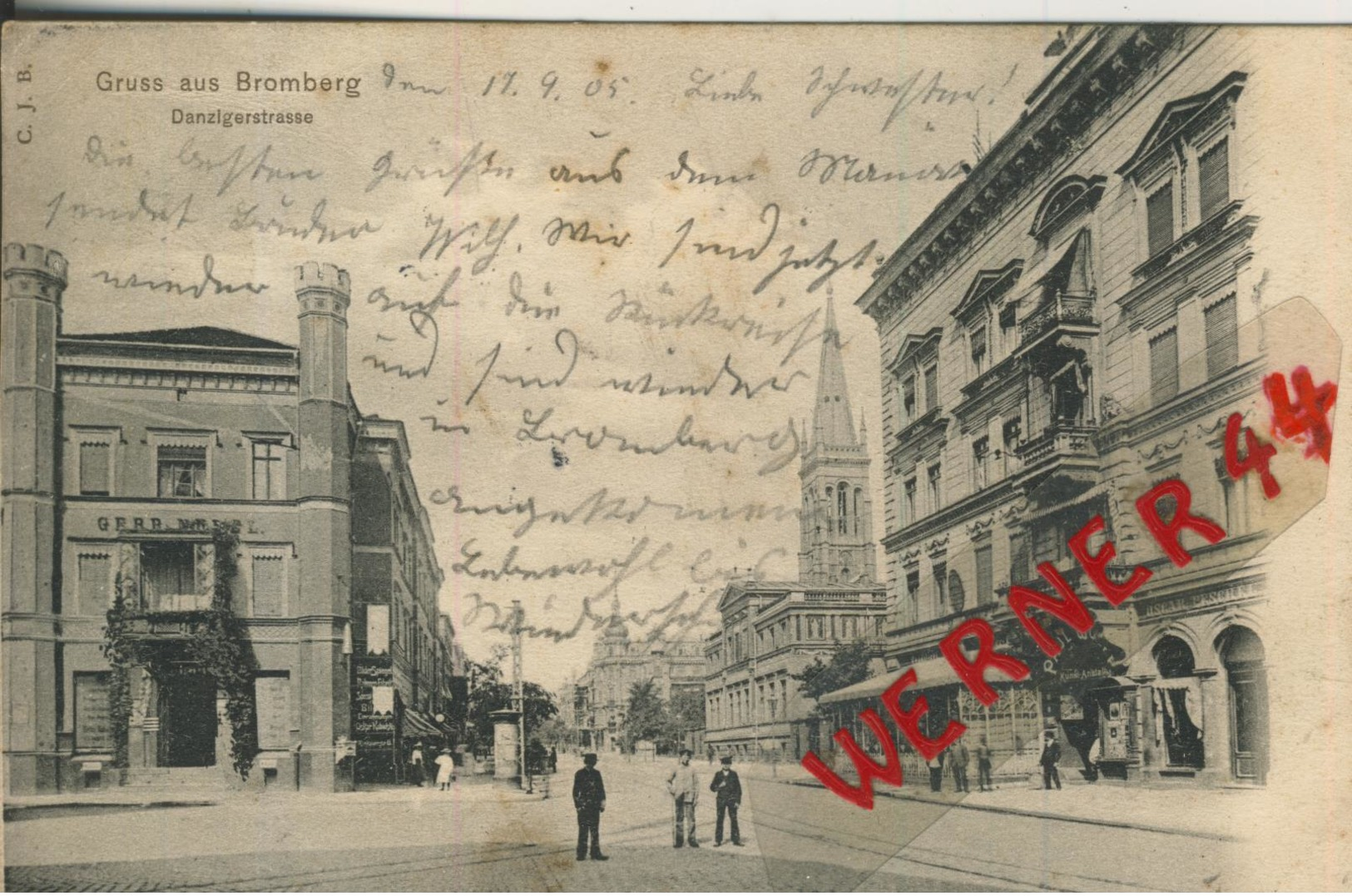 Gruss Aus Bromberg V. 1905 Die Danzigerstrasse   (50646) - Schlesien