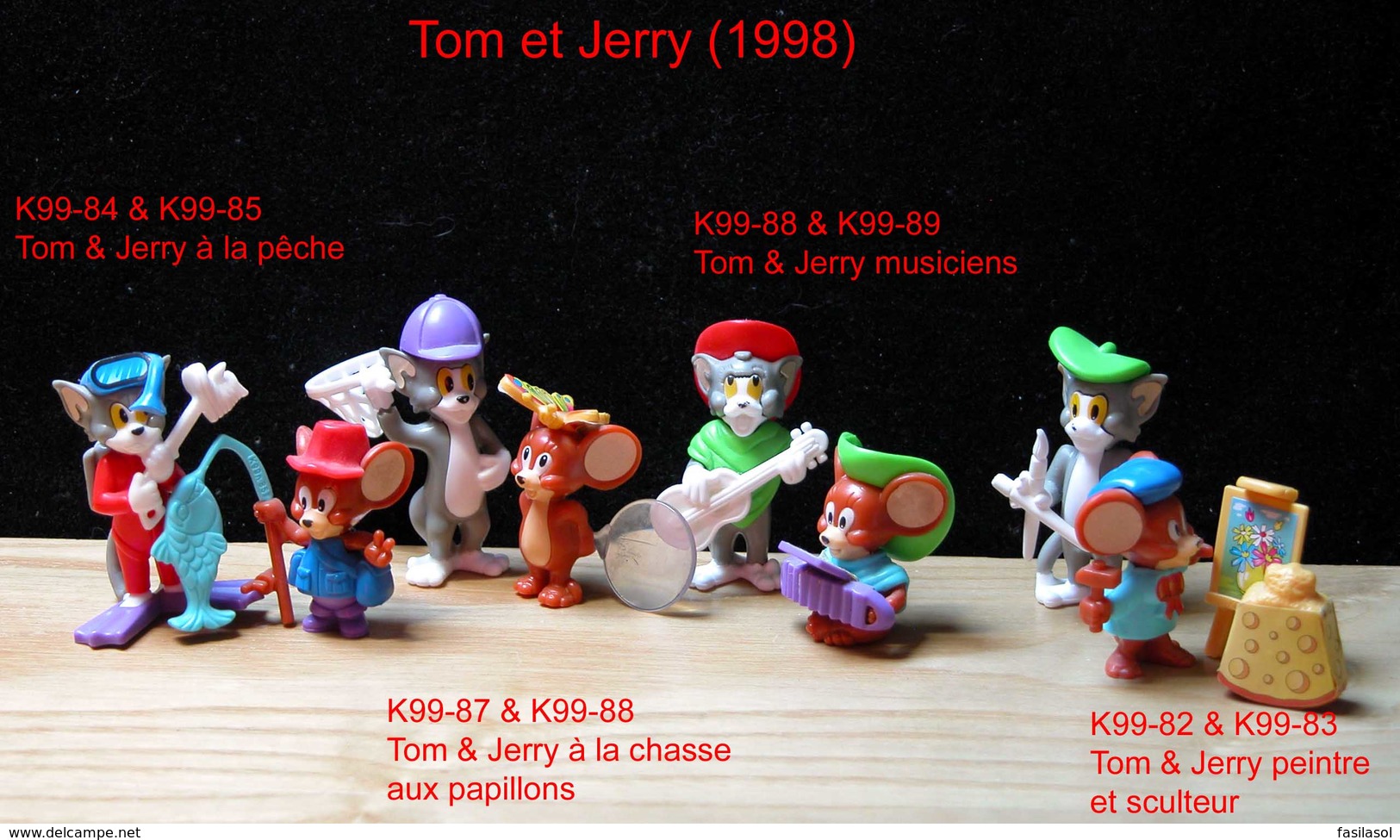 Kinder 1999 : Série Complète TOM & JERRY (8 Figurines) Avec 4 BPZ - Cartoons