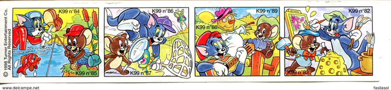 Kinder 1999 : Série Complète TOM & JERRY (8 Figurines) Avec 4 BPZ - Dessins Animés