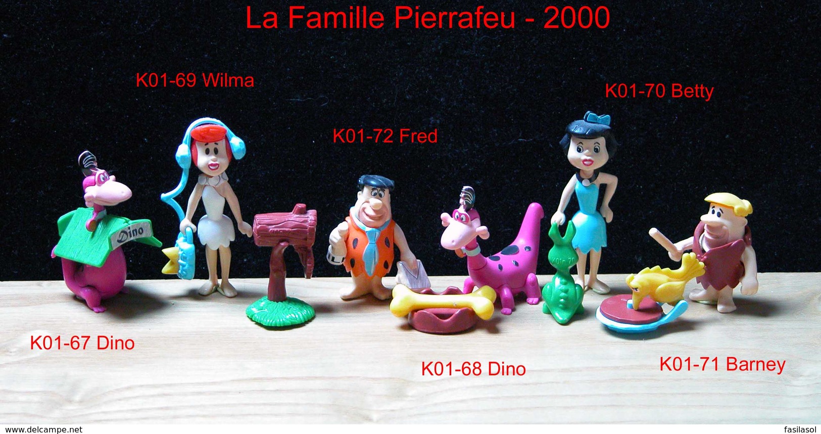 Kinder 2001 : Série Complète FAMILLE PIERRAFEU (6 Figurines) Avec 6 BPZ - Cartoons