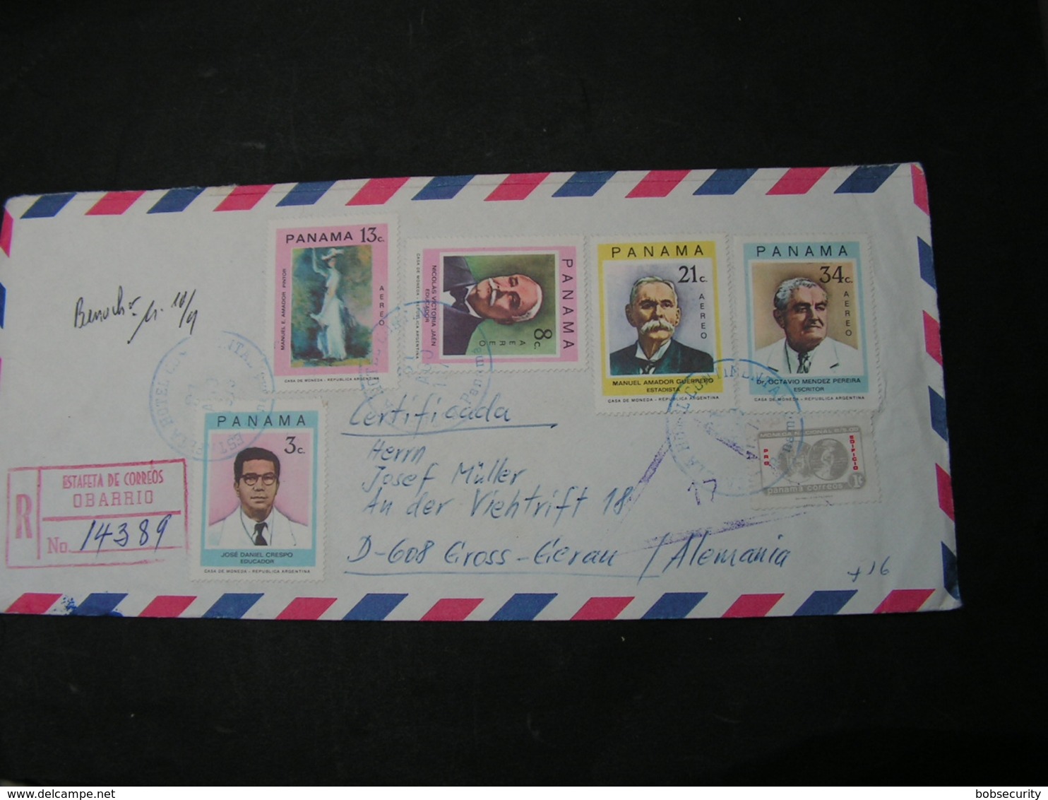 Panama  Air Mail , Obario R Cv.  1973 - Panama