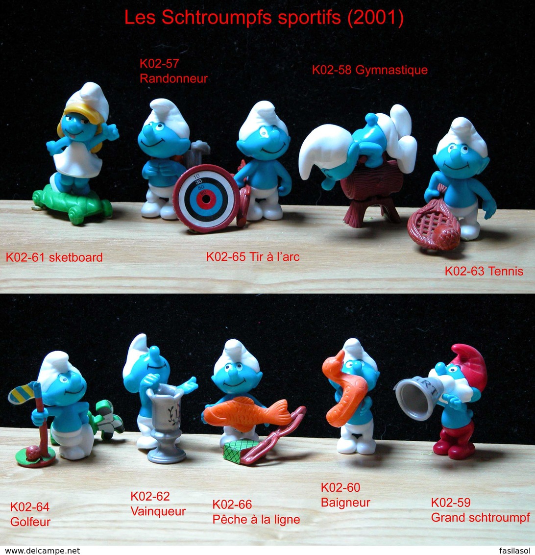 Kinder 2002 : Série Complète SCHTROUMPFS (10 Figurines) Avec 7 BPZ - Cartoons