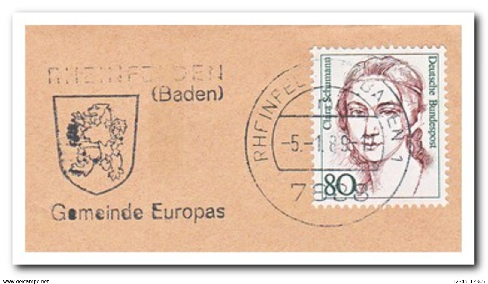 Duitsland 1989, Abstempelung Rheinfelden (Baden) Gemeinde Europas - Brieven En Documenten
