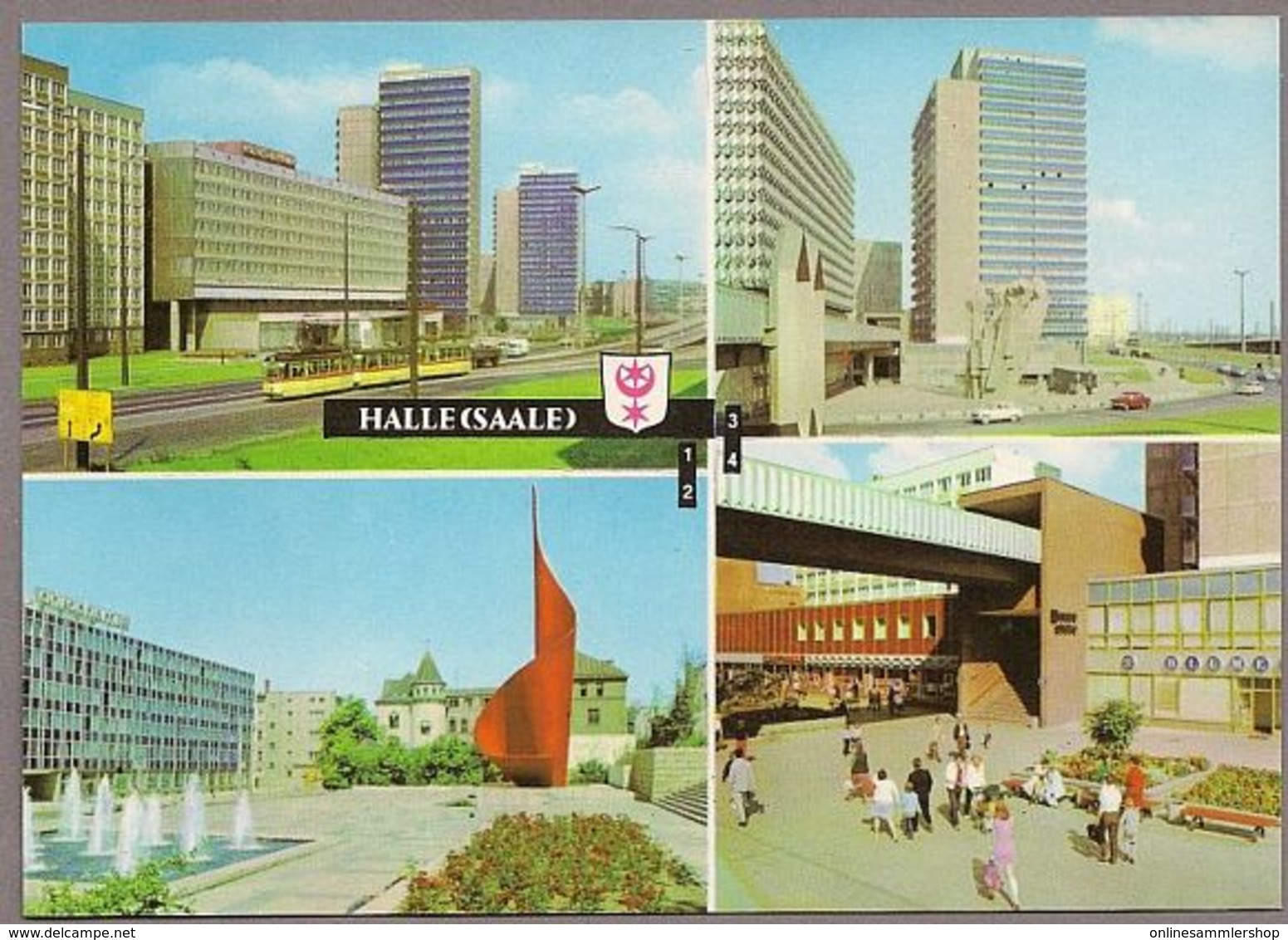 BRD - AK : Halle (Saale) - Interhotel, Thälmann-Platz - Halle (Saale)