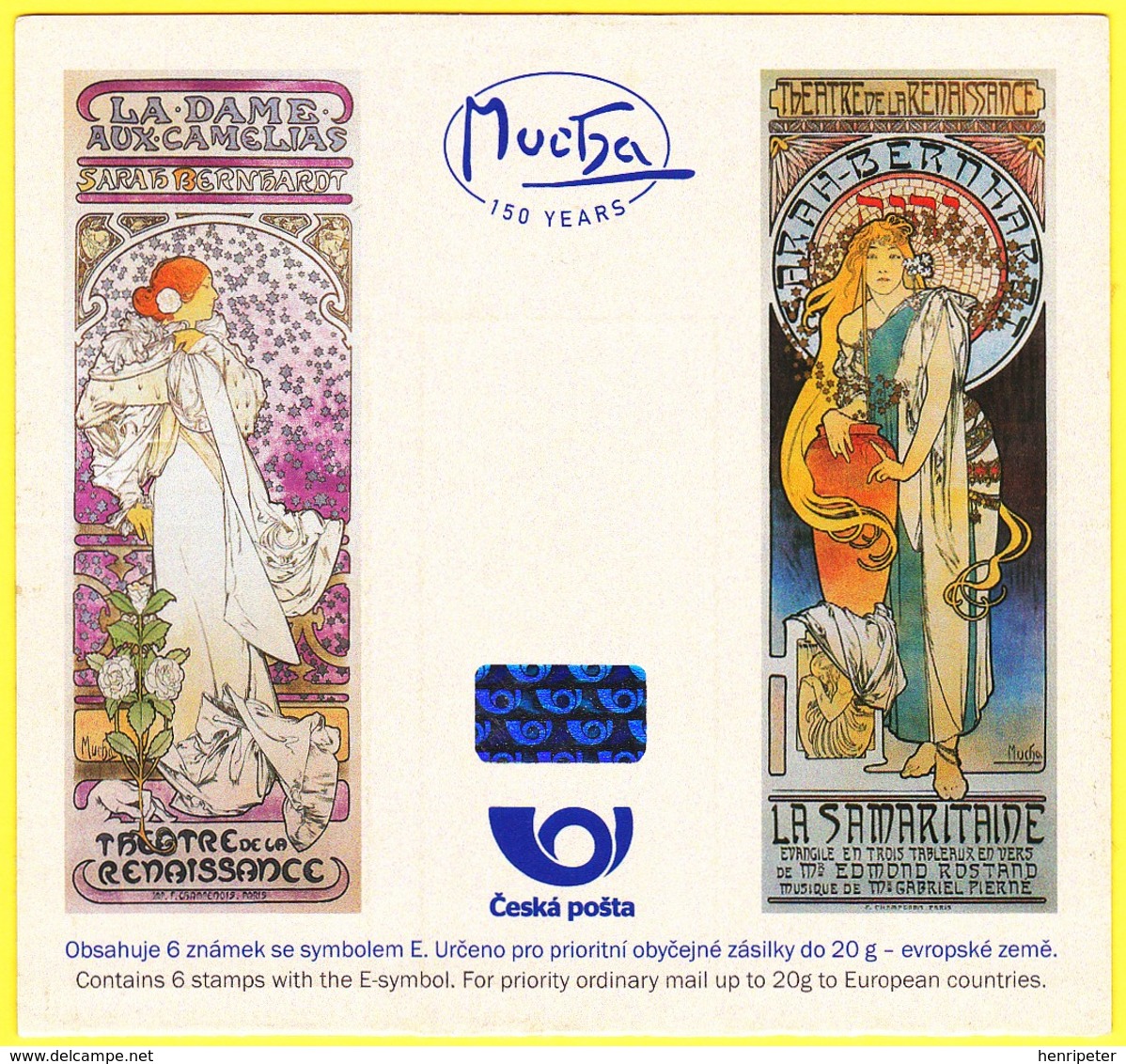 Carnet Neuf Plié - 150 Ans De La Naissance Du Peintre Et Affichiste Alfons Mucha - République Tchèque 2010 - Neufs