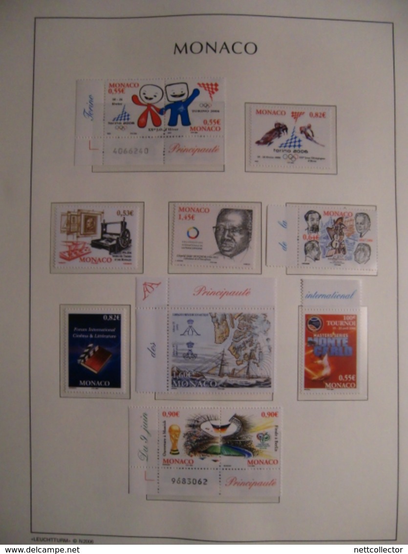 MONACO COLLECTION DE 2002 A 2010 QUASI COMPLETE TIMBRES BLOCS ET CARNETS NEUFS** LUXE FACIALE IMPORTANTE