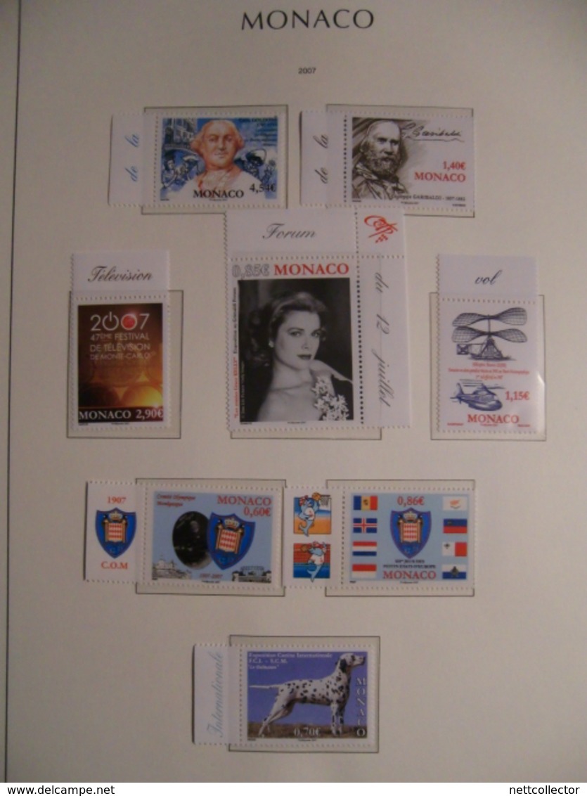 MONACO COLLECTION DE 2002 A 2010 QUASI COMPLETE TIMBRES BLOCS ET CARNETS NEUFS** LUXE FACIALE IMPORTANTE