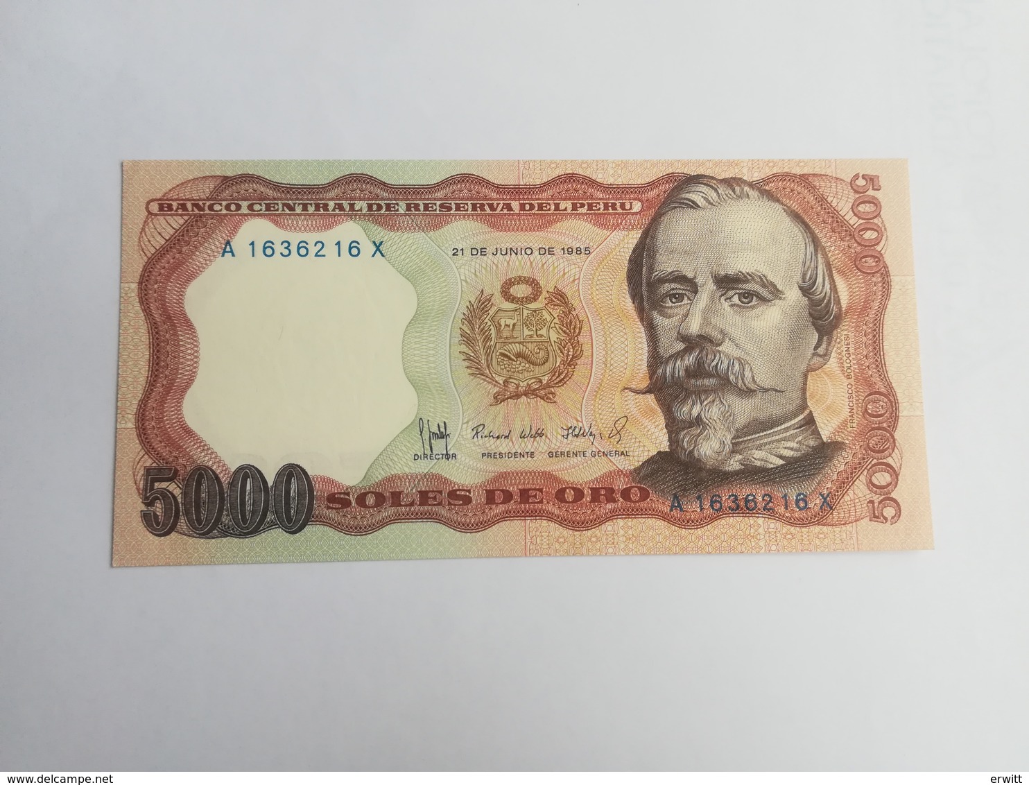 PERU‘ 5000 PESOS ORO 1985 - Perù