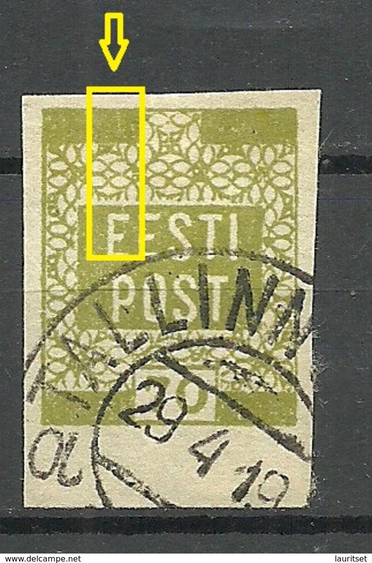 ESTLAND Estonia 1919 Michel 4 ERROR Abart Variety O - Estonie