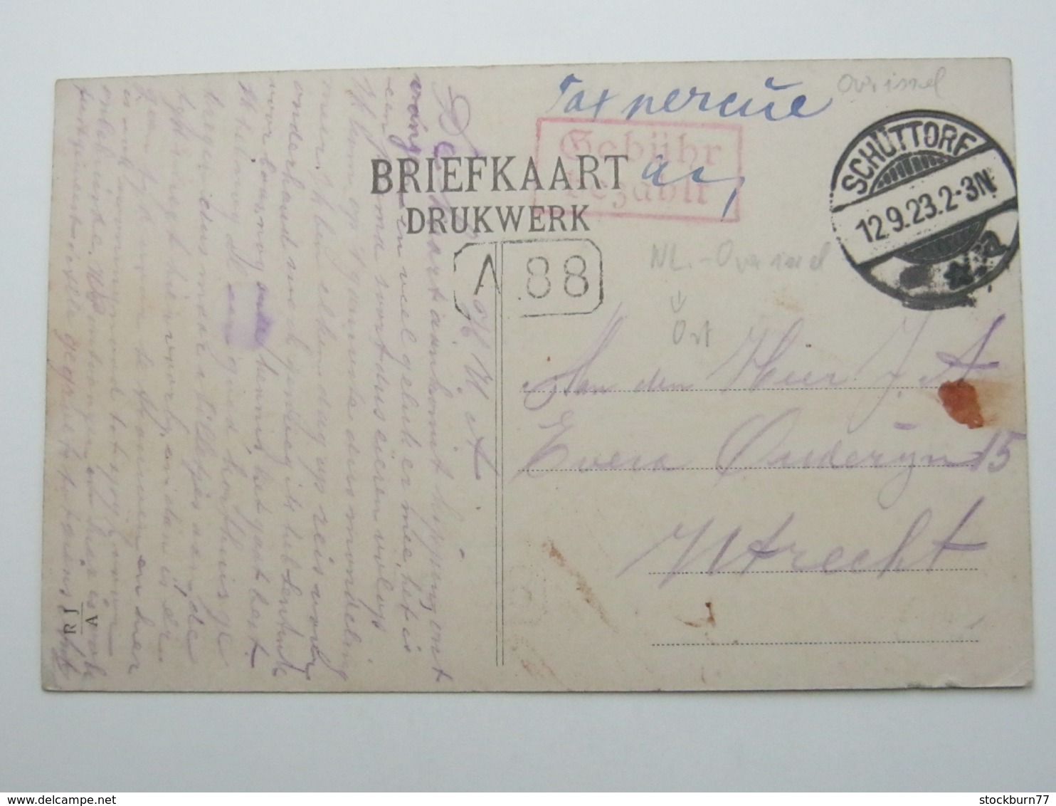 Carte Postale  , Briefkaart ,  ALMELO , Gare  1923 - Almelo