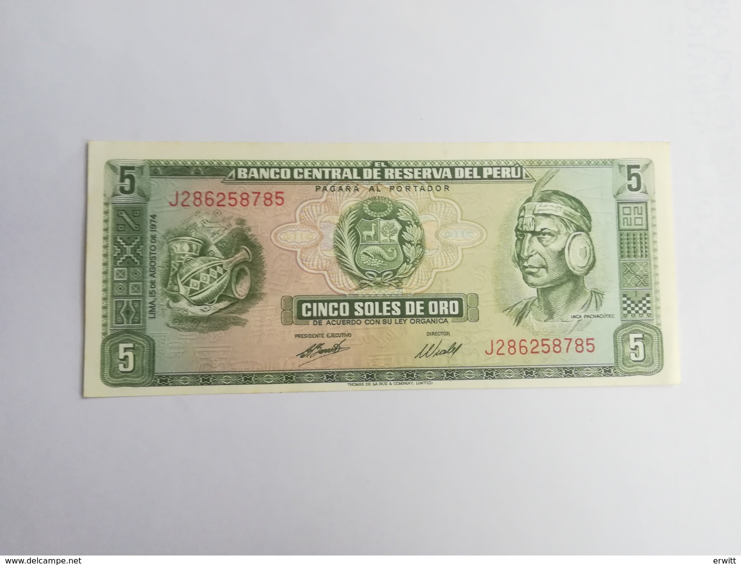 PERU‘ 5 SOLES DEORO 1974 - Perú