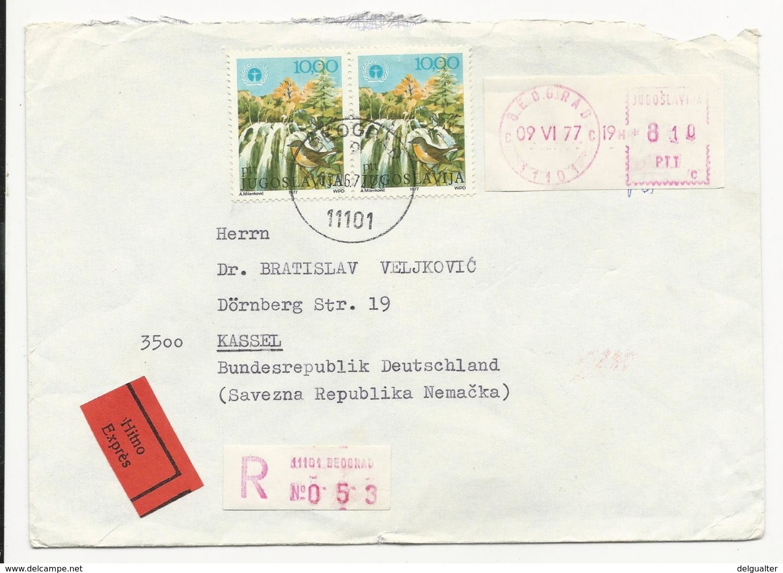 Cover * Yugoslavia * 1977 * Beograd * Registered * Exprès - Briefe U. Dokumente