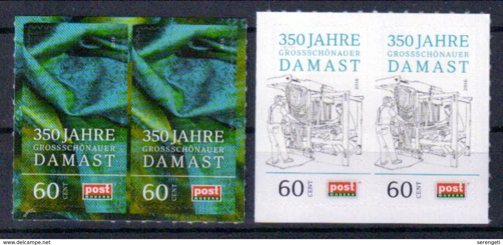 Deutschland PostModern '350 J. Grossschönauer Damast' / Germany '350th Ann. Of Damask Production' **/MNH 2016 - Textil