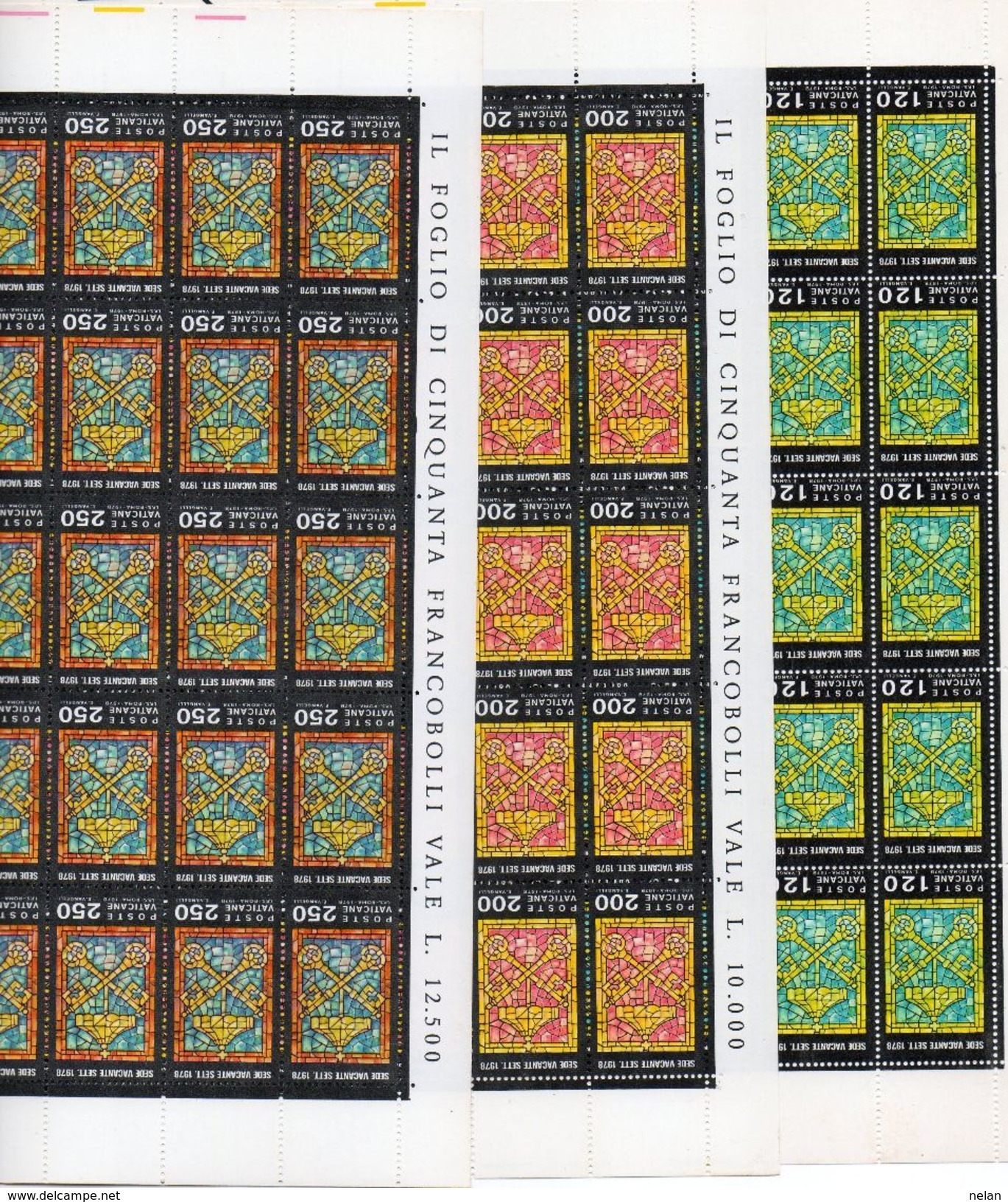 LOTTO 3 FOGLIE DI 40 FRANCOBOLLI-VATICANO-MNH - Nuovi