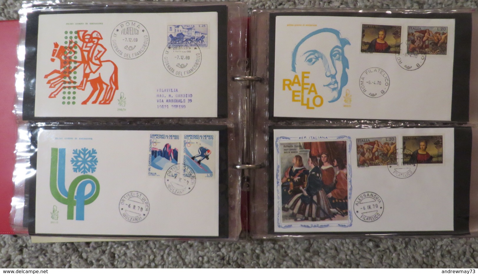 FDC COLLECTION- 8 BOOKS 615 FDC (480 FROM ITALY)