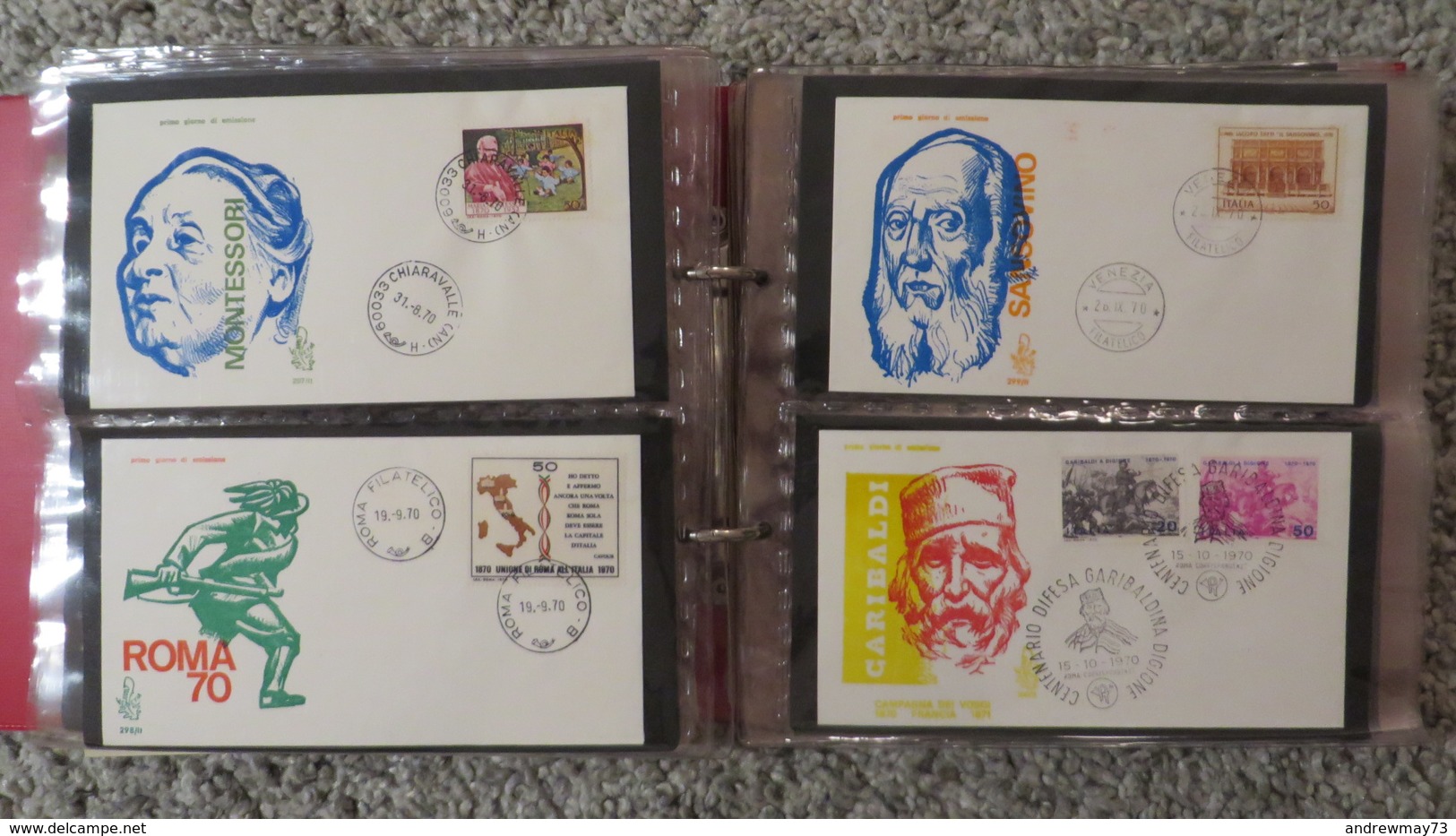 FDC COLLECTION- 8 BOOKS 615 FDC (480 FROM ITALY)