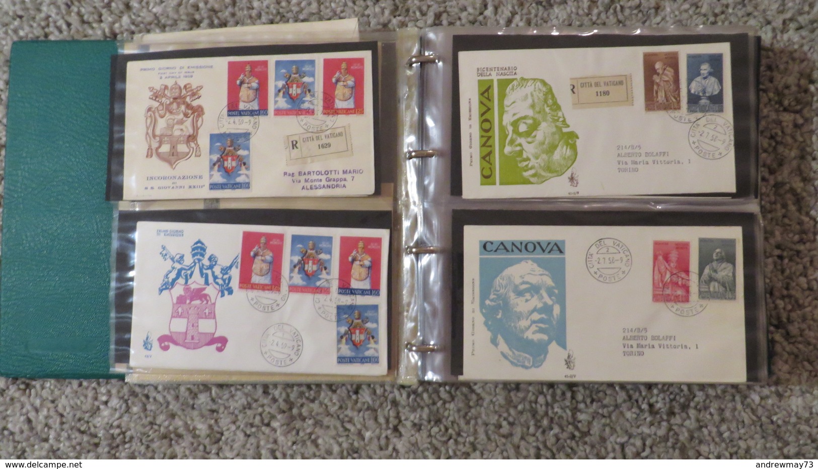 FDC COLLECTION- 8 BOOKS 615 FDC (480 FROM ITALY)