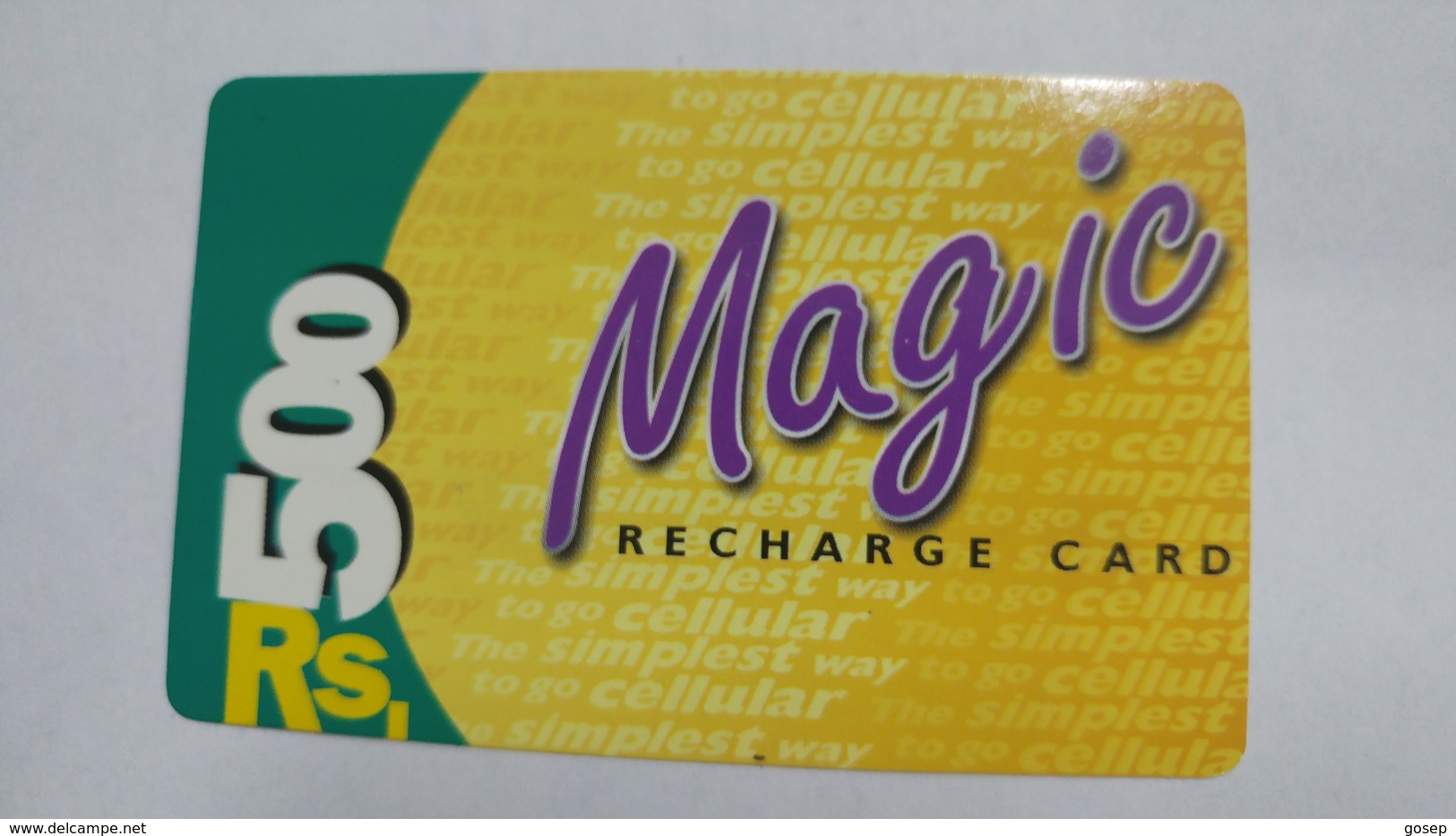 India-magic-ready Recharge Card-(2c)-(rs.500)-(12/2000)-used Card+1 Card Prepiad Free - India