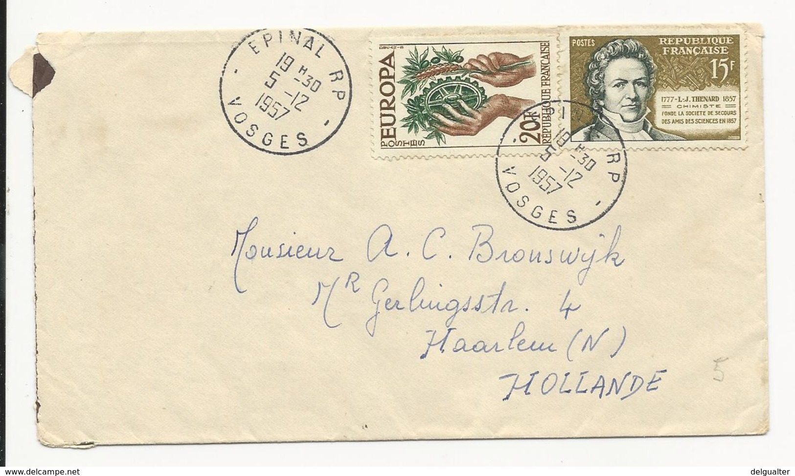 Cover * France * 1957 * Epinal * Vosges - Briefe U. Dokumente