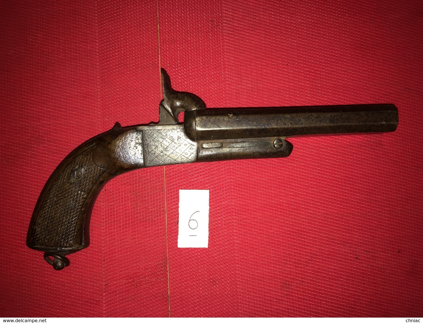 ANCIEN PISTOLET A DOUBLE CANON EN TABLE ET DETENTES RENTRANTES-SYSTEME LE FAUCHEUX VERS 1850 - Armes Neutralisées