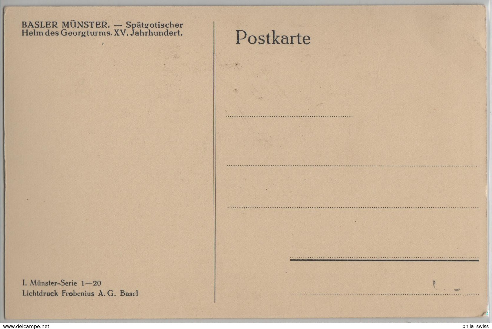 Basler Münster - Spätgotischer Helm Des Georgturms XV. Jahrhundert - Autres & Non Classés