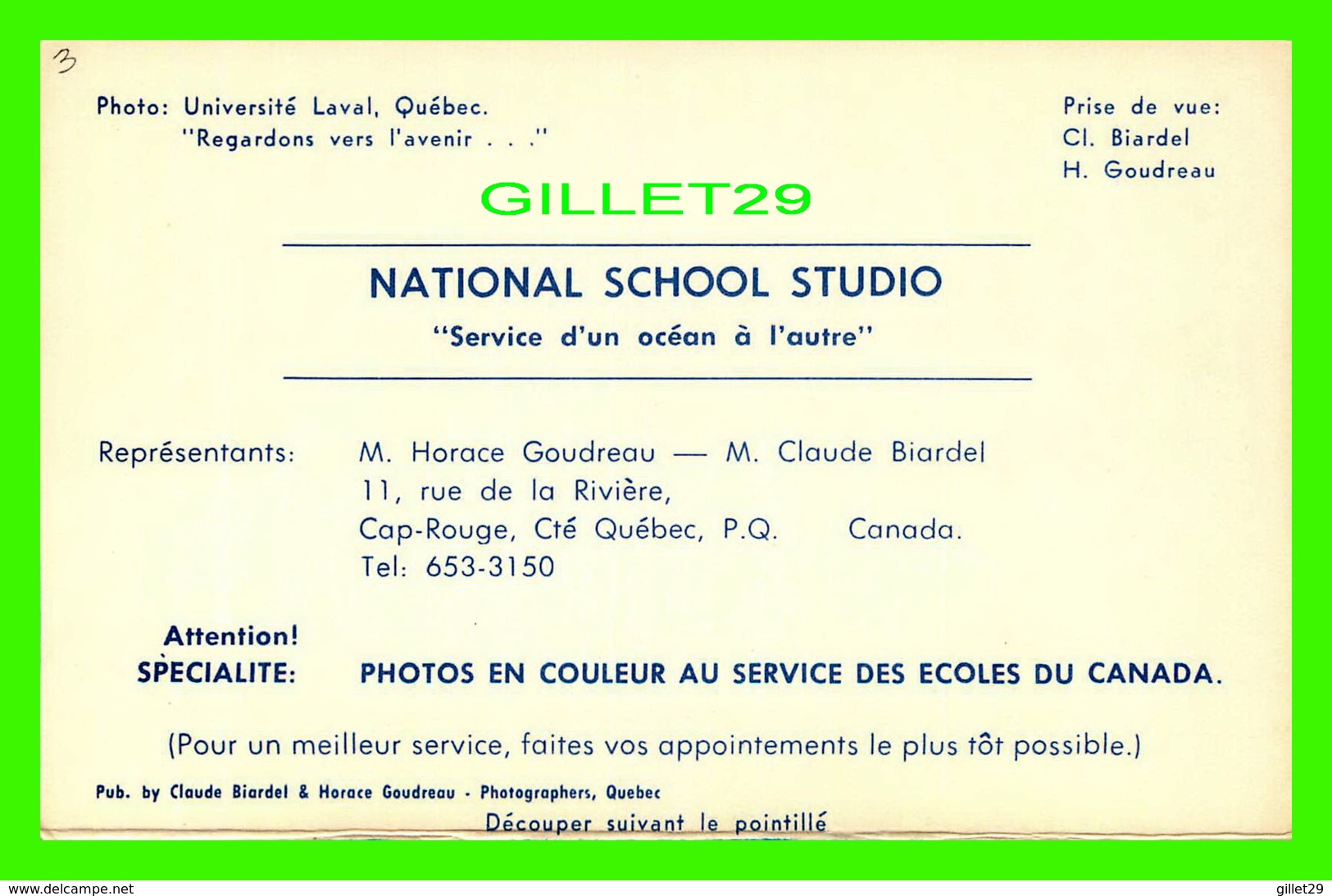 QUÉBEC - VUE DE L'UNIVERSITÉ LAVAL - NATIONAL SCHOOL STUDIO, HORACE GOUDREAU & CLAUDE BIARDEL - - Québec - La Cité