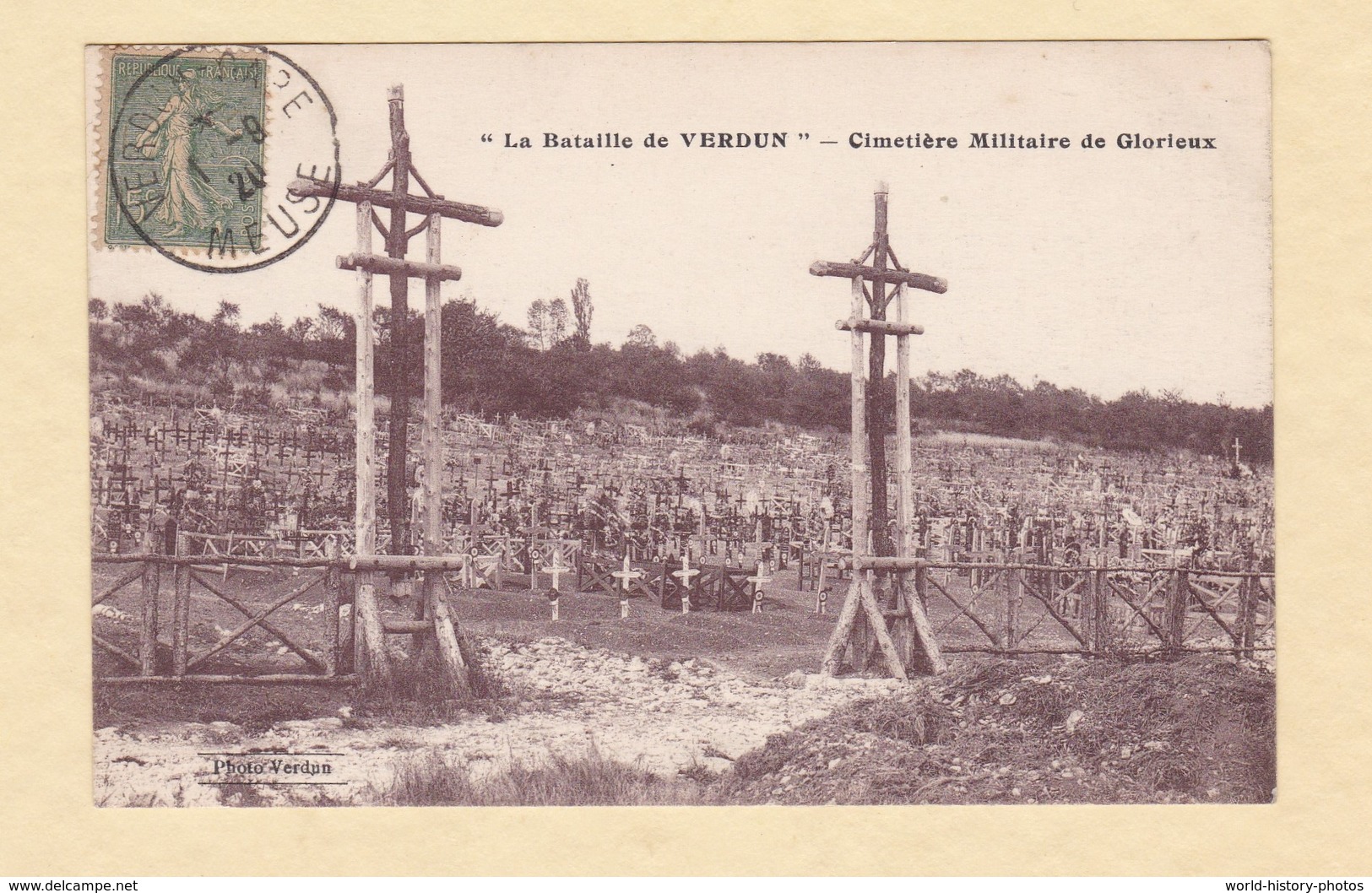 CPA - GLORIEUX - Le Cimetiére Militaire - " La Bataille De Verdun " - Tombe De Poilu - WW1 Grande Guerre - Other & Unclassified